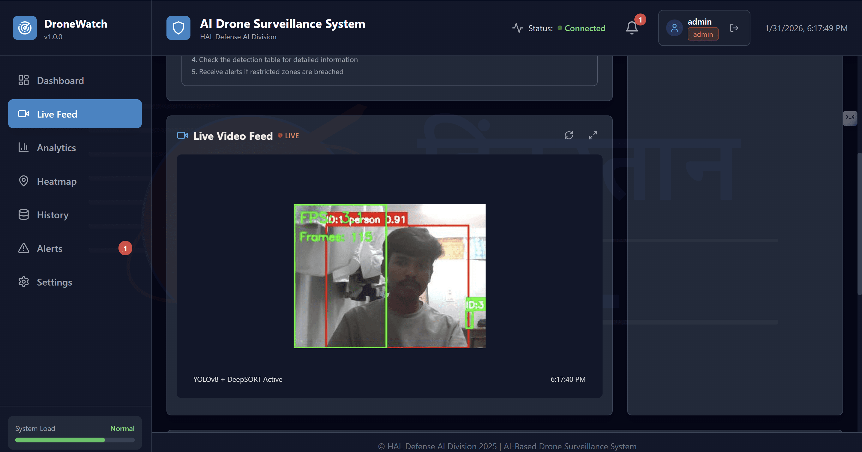 AI-Based Drone Surveillance System - Screenshot 2